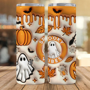 GeckoCustom Pumpkin And Spooky Vibes Halloween Skinny Tumbler HO82 891330 20 oz