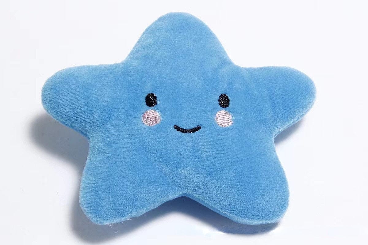 GeckoCustom Puppy Dog Plush Squeaky Toys for Small Medium Dogs Bone Aggressive Chewers for Pet Cat Products Puppy Accessories five-pointed star b / 1 Pc