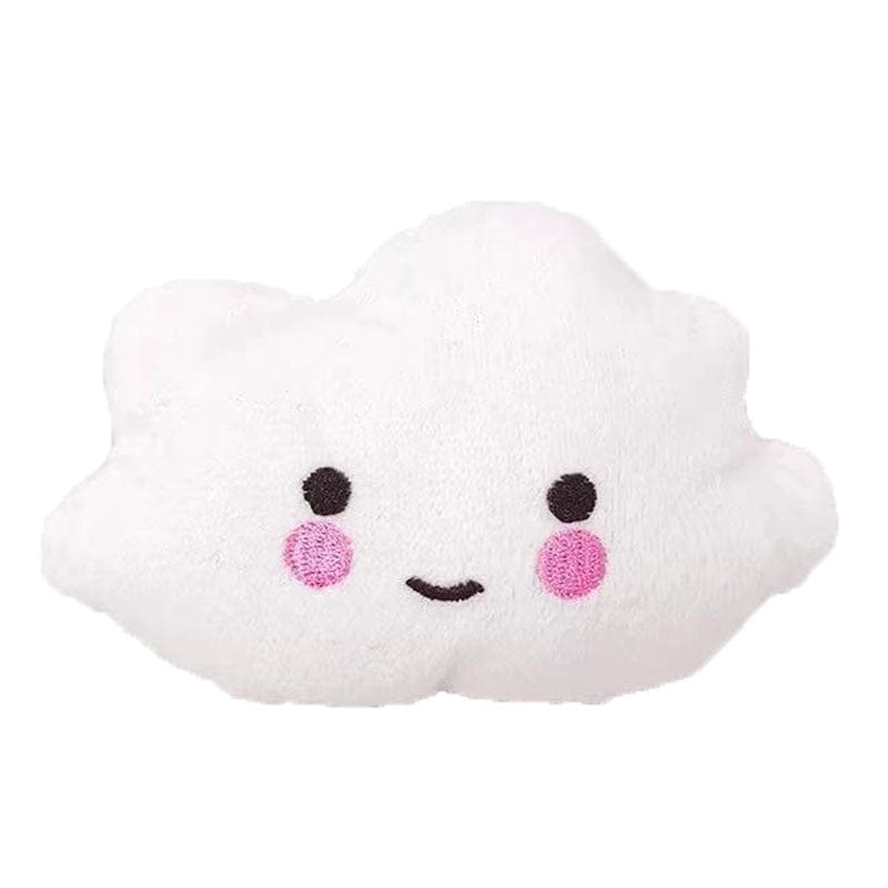 GeckoCustom Puppy Dog Plush Squeaky Toys for Small Medium Dogs Bone Aggressive Chewers for Pet Cat Products Puppy Accessories White Cloud / 1 Pc