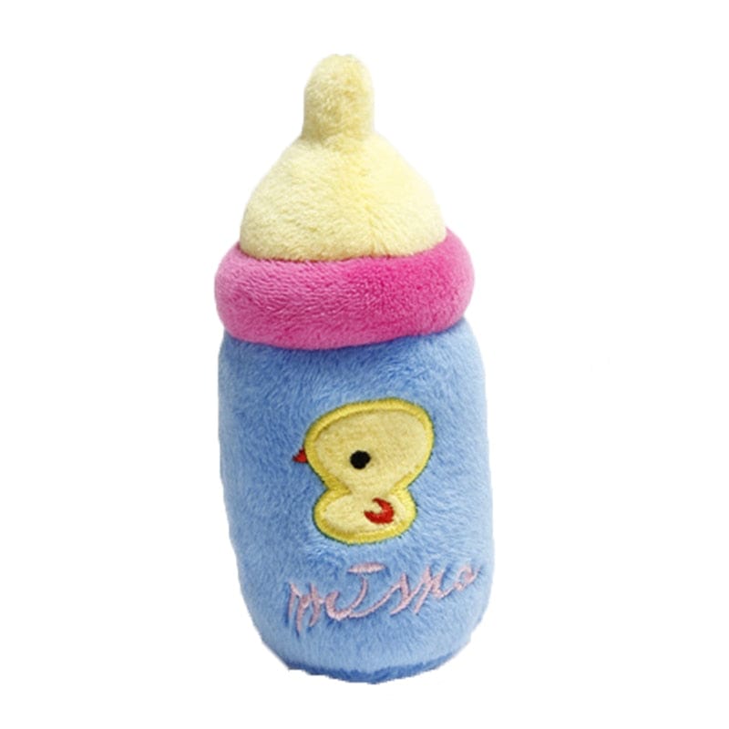 GeckoCustom Puppy Dog Plush Squeaky Toys for Small Medium Dogs Bone Aggressive Chewers for Pet Cat Products Puppy Accessories Bottle-duck / 1 Pc