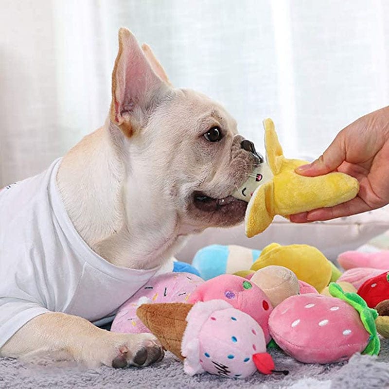 GeckoCustom Puppy Dog Plush Squeaky Toys for Small Medium Dogs Bone Aggressive Chewers for Pet Cat Products Puppy Accessories
