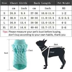 GeckoCustom Puppy Dog Sweaters for Small Medium Dogs Cats Clothes Winter Warm Pet Turtleneck Chihuahua Vest Soft Yorkie Coat Teddy Jacket