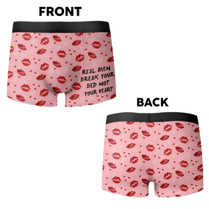 GeckoCustom Real Men Break Your Bed Not Your Heart Man's Boxer Valentine's Day, Anniversary Gift HA75 891852