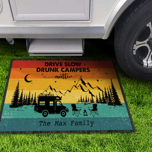 GeckoCustom Retro Sunset Welcome To Our Campsite Camping Patio Matm Personalized Gift NA29 888591