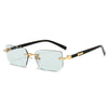 GeckoCustom Rimless Sunglasses Rectangle Fashion Popular Women Men Shades Small Square Sun Glasses For Female male Summer Traveling Oculos 7