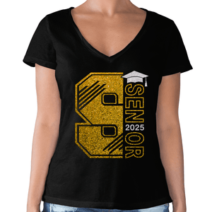 GeckoCustom S is for Senior Graduation Shirt HN590 HA75 891894 Women V-neck / V Black / S