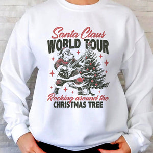 GeckoCustom Santa Claus World Tour Rocking Around The Christmas Tree Sweatshirt HO82 893208