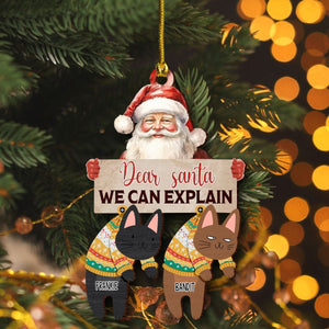 GeckoCustom Santa We Can Explain Funny Cat Christmas Wood Ornament Personalized Gift HO82 893106