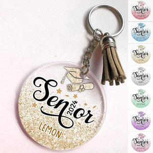 GeckoCustom Senior 2023 Graduation Glitter Keychain, Back To School Gift HN590