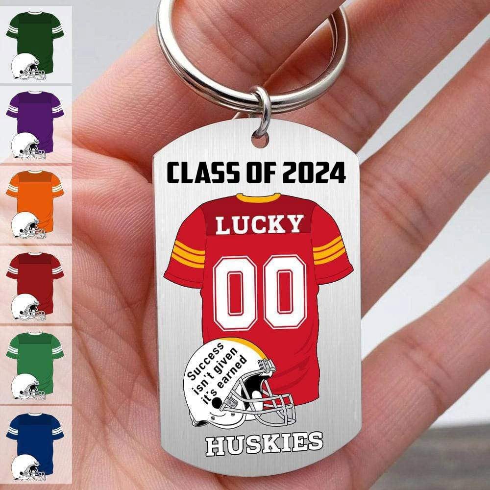 GeckoCustom Senior Class of 2023 Keychain, Graduation Keychain, Custom Photo Keyring, Football Keychain HN590