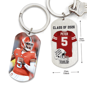 GeckoCustom Senior Class of 2024 Keychain, Graduation Keychain, Custom Photo Keyring, Football Keychain HN590 HA75 891902