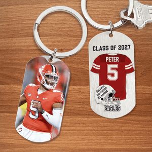 GeckoCustom Senior Class of 2024 Keychain, Graduation Keychain, Custom Photo Keyring, Football Keychain HN590 HA75 891902 No Gift box