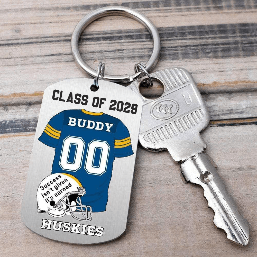 GeckoCustom Senior Class of 2024 Keychain, Graduation Keychain, Custom Photo Keyring, Football Keychain HN590 HA75 891902