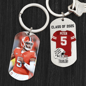 GeckoCustom Senior Class of 2024 Keychain, Graduation Keychain, Custom Photo Keyring, Football Keychain HN590 HA75 891902