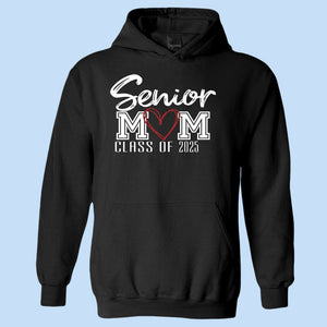 GeckoCustom Senior Mom Class Of 2025 Graduation Dark Shirt NHS87 890613 Pullover Hoodie / Black Colour / S