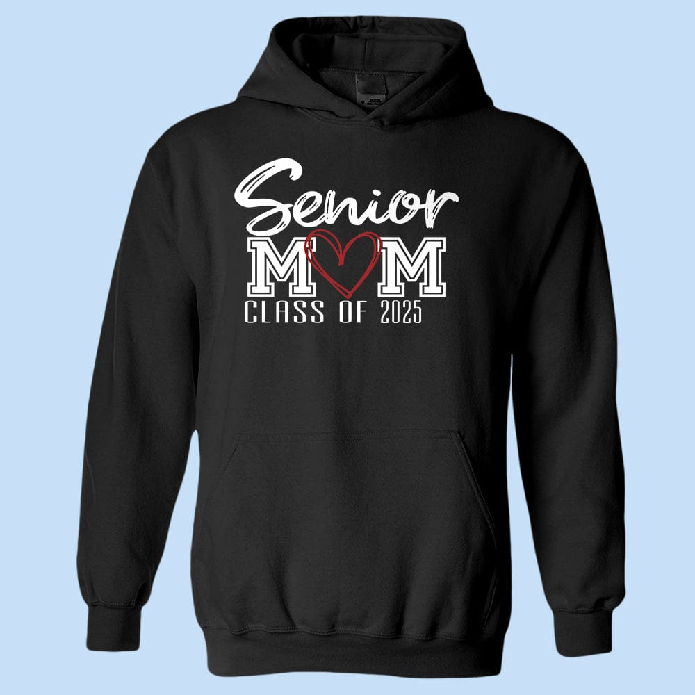 GeckoCustom Senior Mom Class Of 2025 Graduation Dark Shirt NHS87 890613 Pullover Hoodie / Black Colour / S