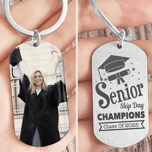 GeckoCustom Senior Skip Day Champions Class Of 2025 Graduation Metal Keychain 890371