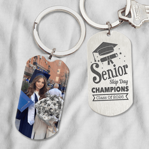 GeckoCustom Senior Skip Day Champions Class Of 2025 Graduation Metal Keychain 890371