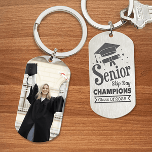 GeckoCustom Senior Skip Day Champions Class Of 2025 Graduation Metal Keychain 890371