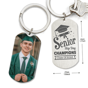 GeckoCustom Senior Skip Day Champions Class Of 2025 Graduation Metal Keychain 890371