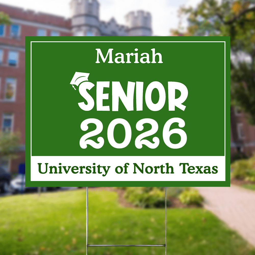 GeckoCustom Senior Yard Sign 18x24'' Ver2 - Made in USA (H-Stake Stand Included), Graduation Day HA75 890373