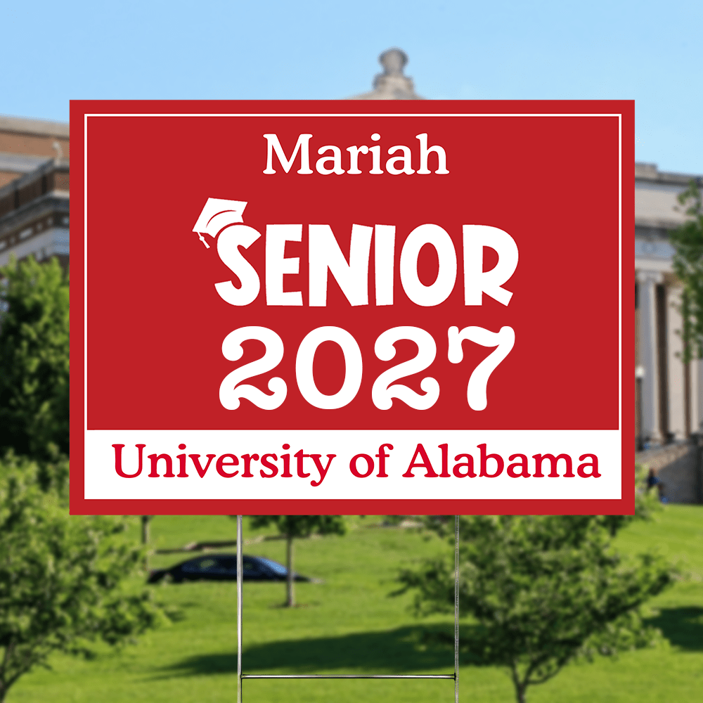 GeckoCustom Senior Yard Sign 18x24'' Ver2 - Made in USA (H-Stake Stand Included), Graduation Day HA75 890373