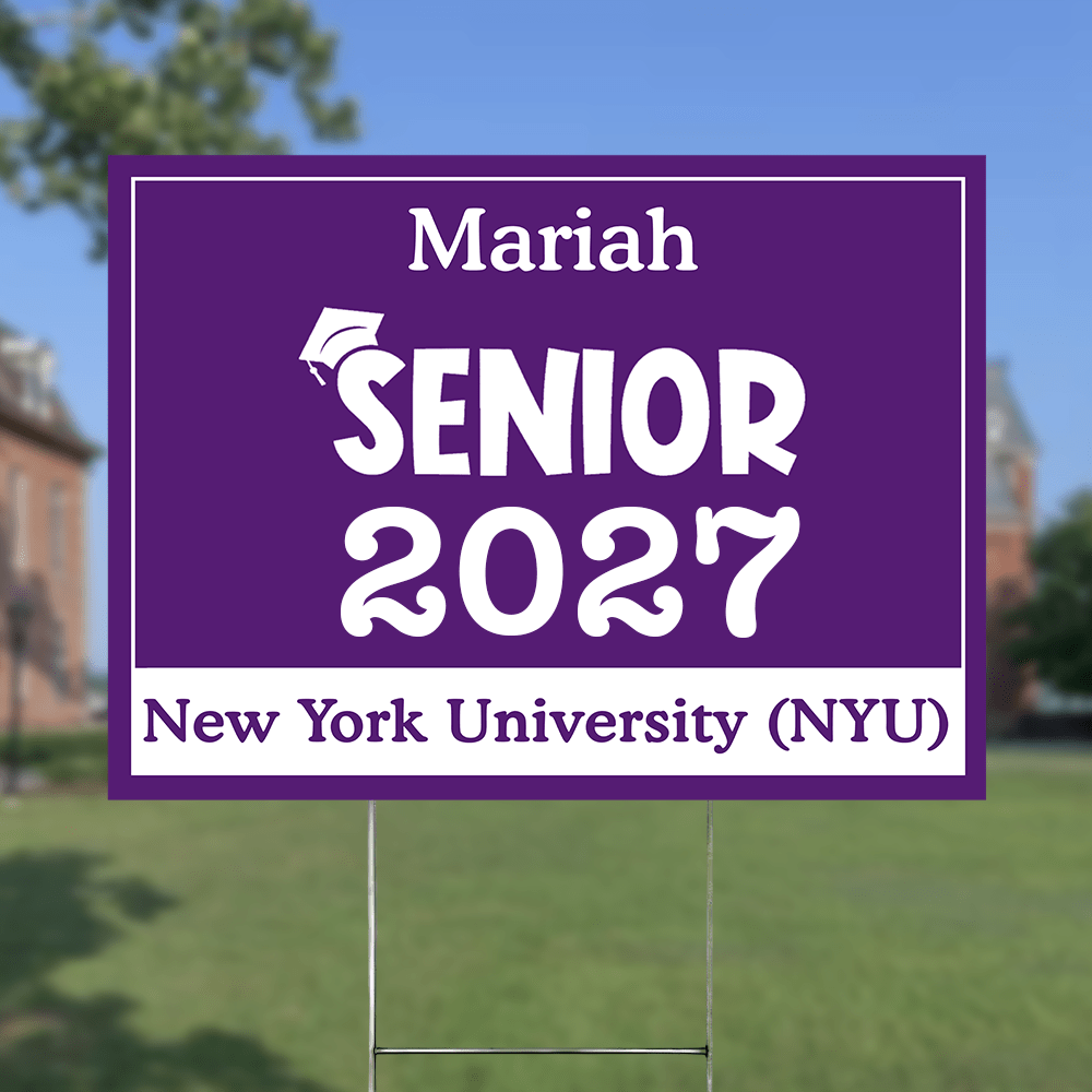 GeckoCustom Senior Yard Sign 18x24'' Ver2 - Made in USA (H-Stake Stand Included), Graduation Day HA75 890373