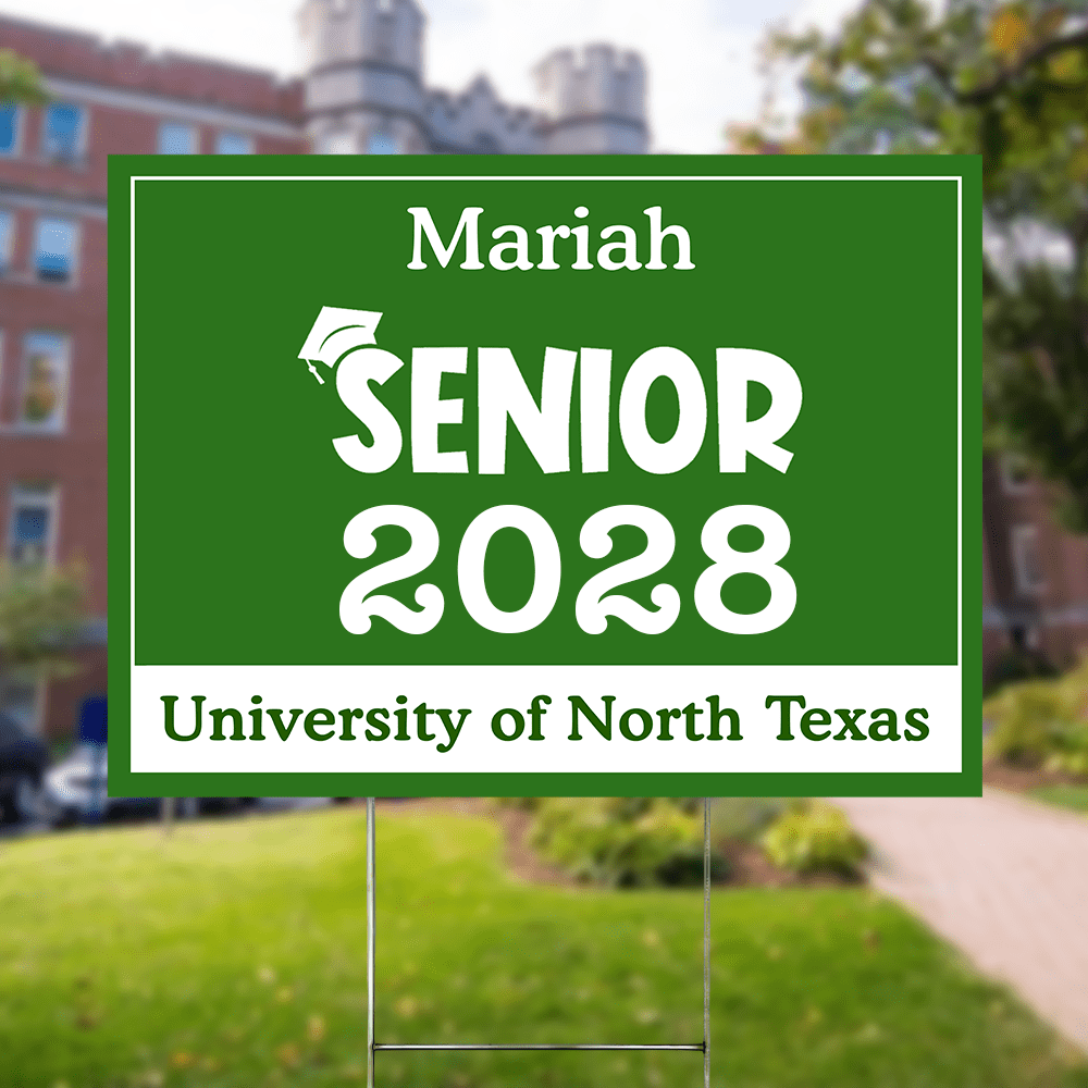 GeckoCustom Senior Yard Sign 18x24'' Ver2 - Made in USA (H-Stake Stand Included), Graduation Day HA75 890373