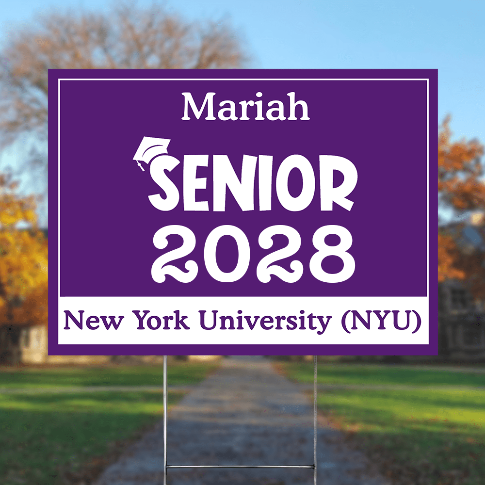 GeckoCustom Senior Yard Sign 18x24'' Ver2 - Made in USA (H-Stake Stand Included), Graduation Day HA75 890373