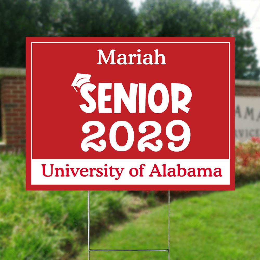 GeckoCustom Senior Yard Sign 18x24'' Ver2 - Made in USA (H-Stake Stand Included), Graduation Day HA75 890373