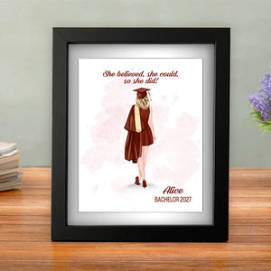 GeckoCustom She Belived, She Could, So She Did It Graduation Gift Picture Frame TH10 892349 Picture Frame / 8"x10"