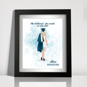 GeckoCustom She Belived, She Could, So She Did It Graduation Gift Picture Frame TH10 892349 Picture Frame / 8"x10"