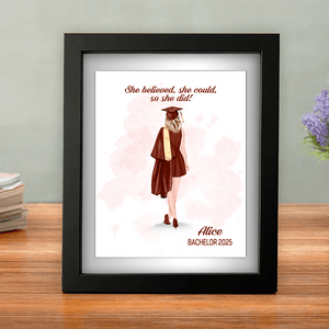 GeckoCustom She Belived, She Could, So She Did It Graduation Gift Picture Frame TH10 892349 Picture Frame / 8"x10"