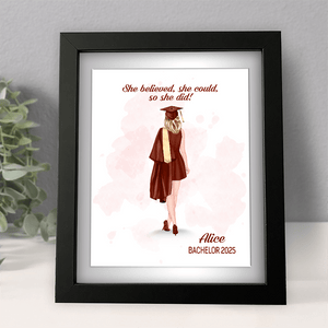 GeckoCustom She Belived, She Could, So She Did It Graduation Gift Picture Frame TH10 892349 Picture Frame / 8"x10"