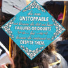 GeckoCustom She Was Unstoppable Graduation Cap Topper, HN590 9.5"x9.5"