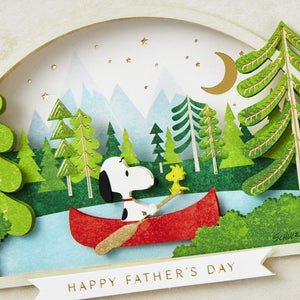 GeckoCustom Signature Peanuts Fathers Day Card (Snoopy and Woodstock Canoeing) (799FFW2007)