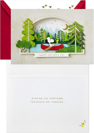 GeckoCustom Signature Peanuts Fathers Day Card (Snoopy and Woodstock Canoeing) (799FFW2007)