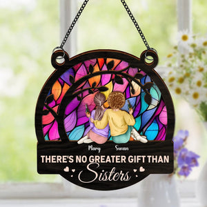 GeckoCustom Sisters Forever Christmas Gift For Besties, Sisters Window Hanging Suncatcher Ornament Personalized Gift HO82 893016