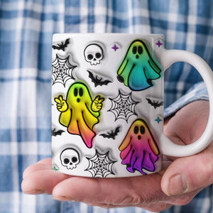 GeckoCustom Skull Bat And Spooky Vibes Halloween Personalized Gift Mug HO82 891340