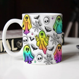 GeckoCustom Skull Bat And Spooky Vibes Halloween Personalized Gift Mug HO82 891340