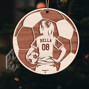 GeckoCustom Soccer Male and Female Layer Wood Ornament Personalized Gift HO82 893130