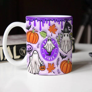 GeckoCustom Spooky Vibes With Pumpkin Halloween Personalized Gift Mug HO82 891336