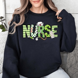 GeckoCustom St. Patrick's Day Nurse Lucky Irish Women Shirt HO82 893404 Sweatshirt (Favorite) / S Black / S