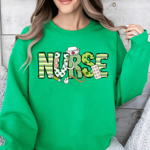 GeckoCustom St. Patrick's Day Nurse Lucky Irish Women Shirt HO82 893404 Sweatshirt (Favorite) / S Irish Green / S