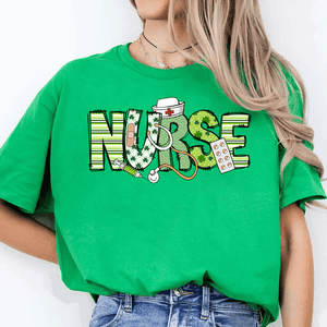 GeckoCustom St. Patrick's Day Nurse Lucky Irish Women Shirt HO82 893404 Basic Tee / Irish Green / S