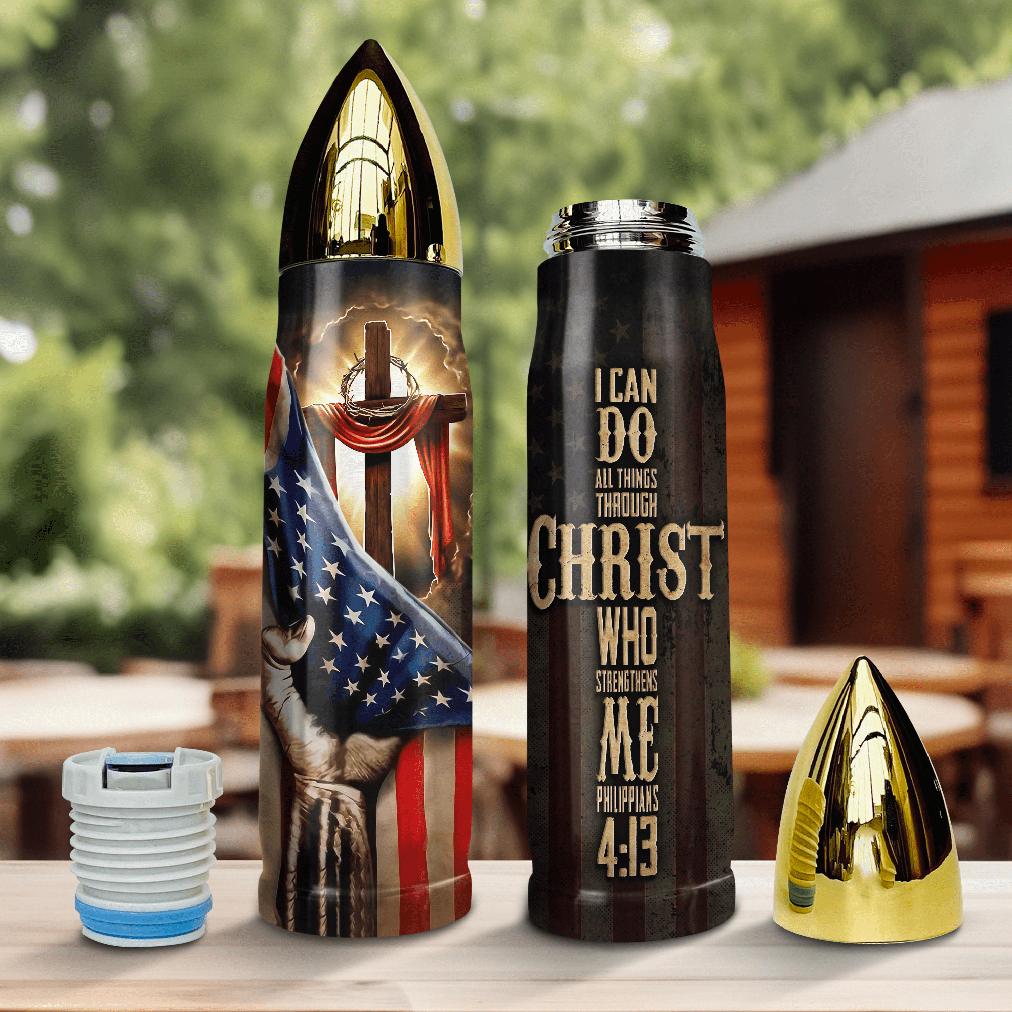 GeckoCustom Stainless Steel Christian Bullet Tumbler HO82 891074