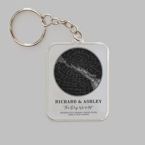 GeckoCustom Star Map Acrylic Keychain T368 889629 60mmW x 40mmH