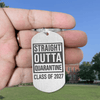 GeckoCustom Straight Outa Quarantine Class Of 2024 Graduation Metal Keychain 890379