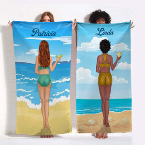 GeckoCustom Summer Girl Clipart Hawaiian Beach Towel N304 888502 30"x60"