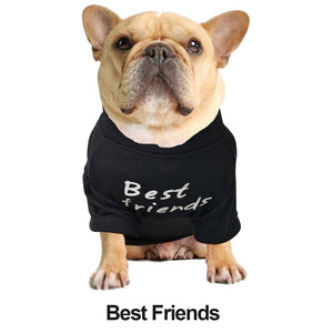 GeckoCustom Summer/Spring Dog Clothes Quality Breathable Pet Clothing Soft Letters Printed French Bulldog Clothes for Small Dogs T-shirt Black-C / S